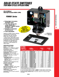 Thumbnail of document Data Sheet - PSW601A-10K Industrial Solid State Pressure Switch for High Cycles